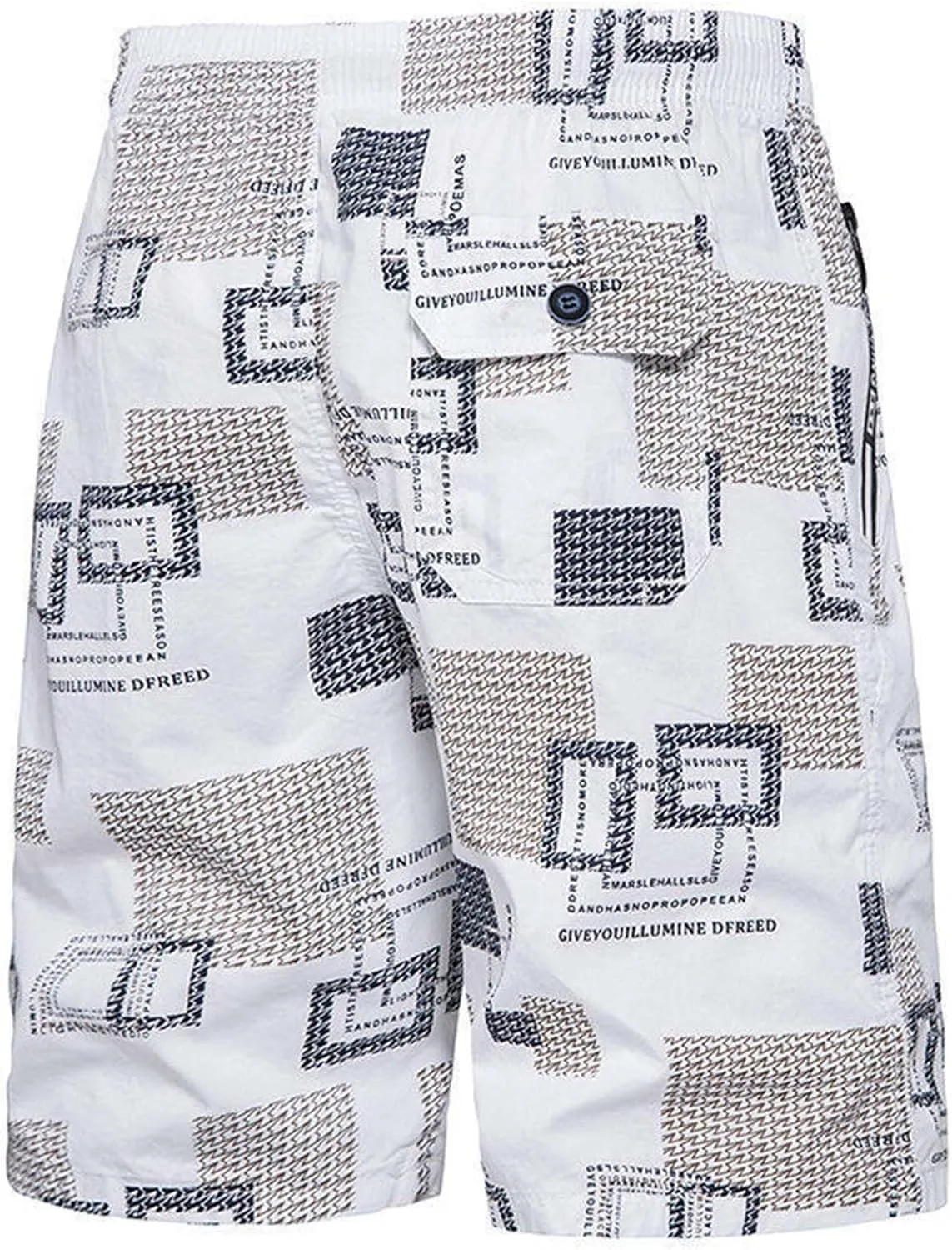 Bermuda Shorts for Men Cotton Plaid Elastic Waist Lightweight Summer Shorts Big and Tall Casual Swim Trunks 2025