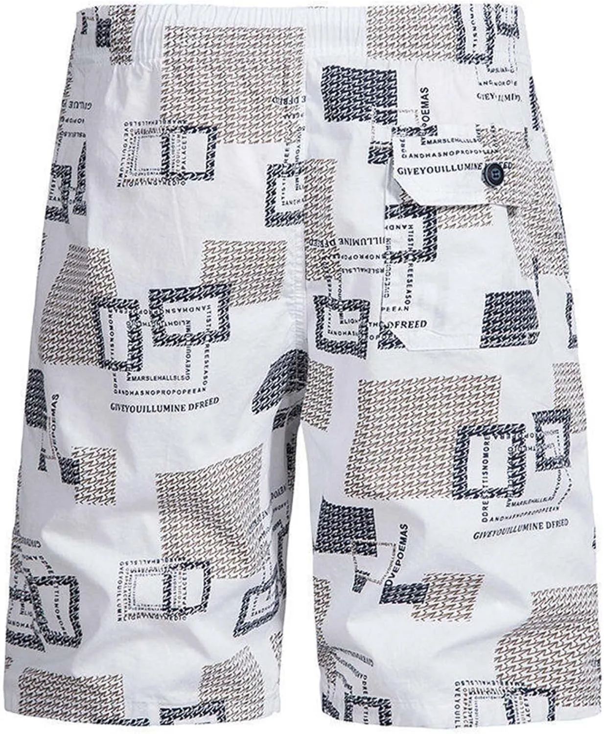 Bermuda Shorts for Men Cotton Plaid Elastic Waist Lightweight Summer Shorts Big and Tall Casual Swim Trunks 2025