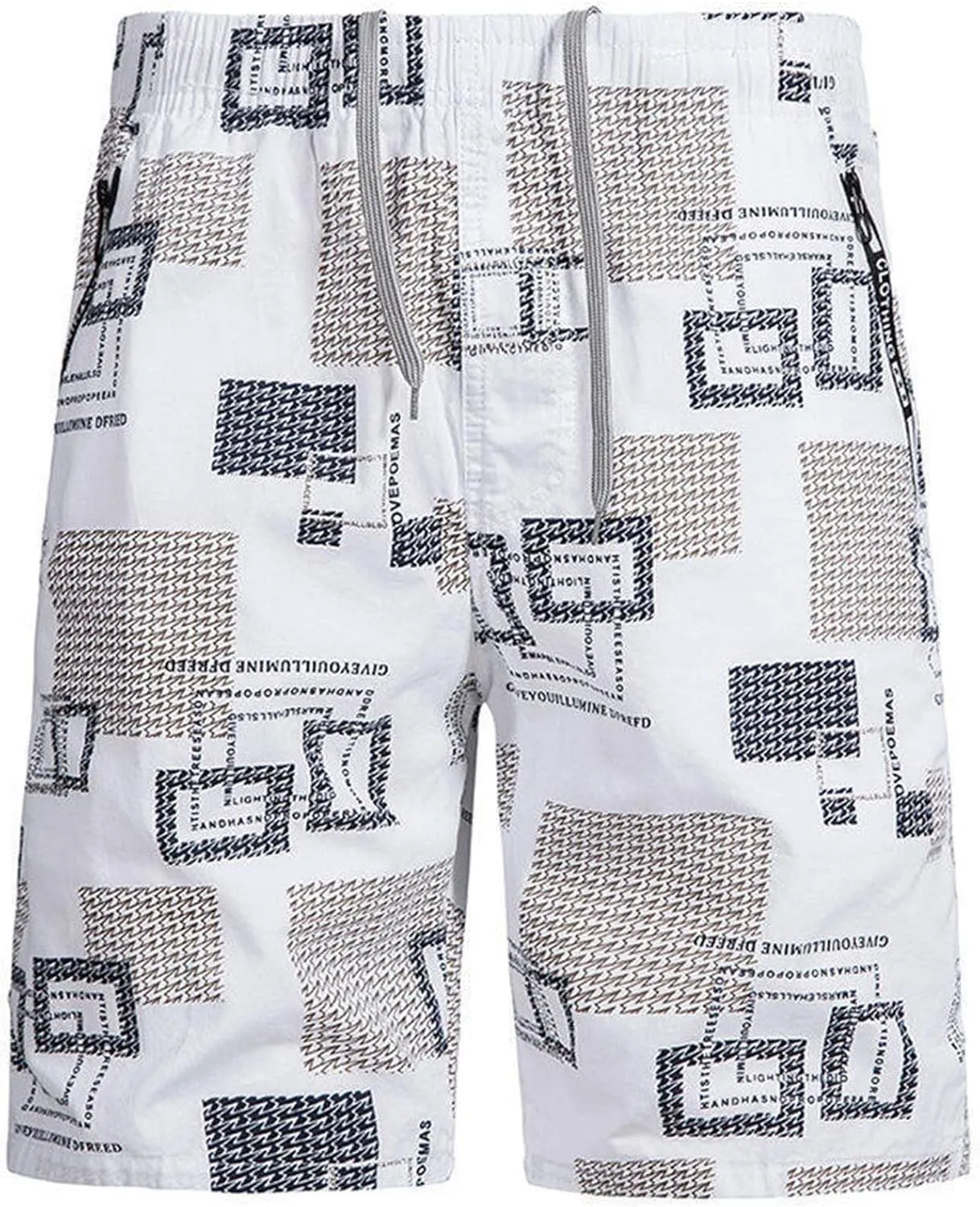 Bermuda Shorts for Men Cotton Plaid Elastic Waist Lightweight Summer Shorts Big and Tall Casual Swim Trunks 2025