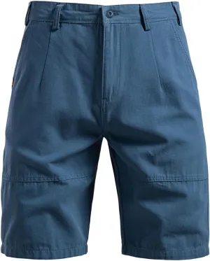 Cargo Shorts for Men Relaxed Five-Point Pants Solid Color Fashion Shorts Button Zipper Short Cotton Work Short