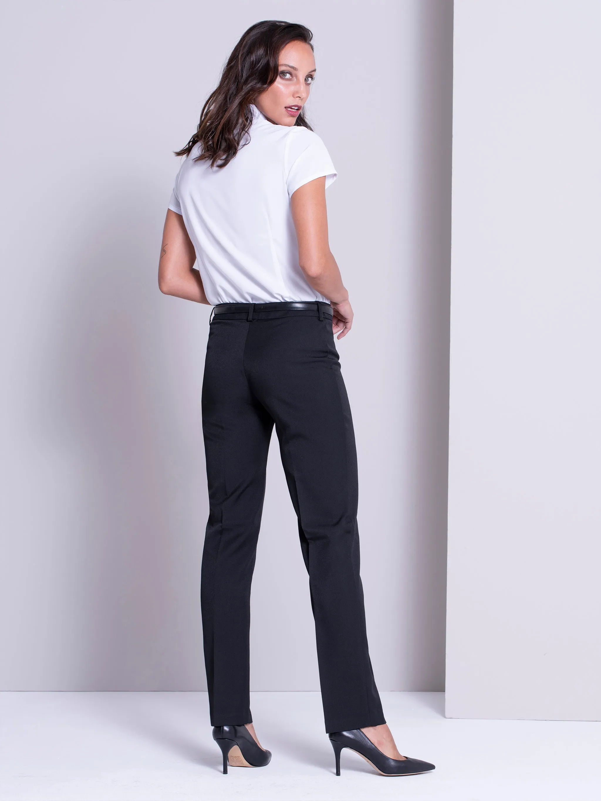 Christine regular fit pants - black
