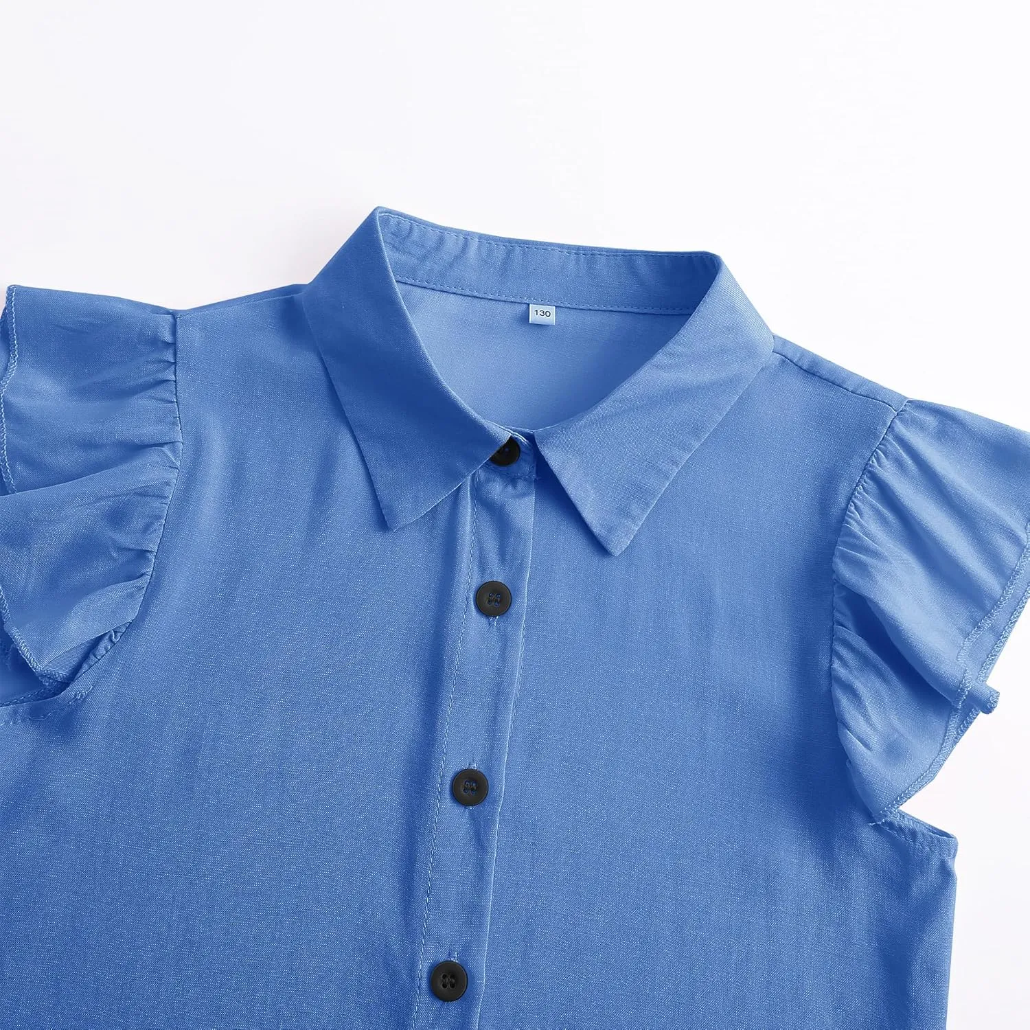 Girls Sleeveless Button Down Shirt Plaid Crop Tank Tops Summer Tie Knot Ruffle Sleeve Shirts Blouses