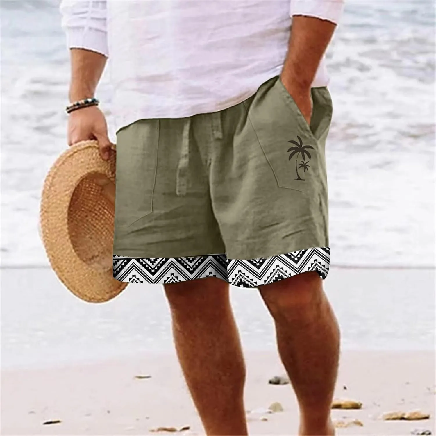 LCMTWX Black Shorts Men Cotton Fashionable Casual Shorts Solid and Men's Pants Khaki Shorts Big and Tall Cargo Shorts for