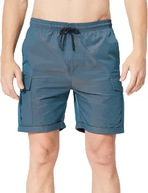 Mens Cargo Shorts 2025 Summer Drawstring Elastic Waist Gym Fitness Hiking Running Shorts Novelty discolor Shorts