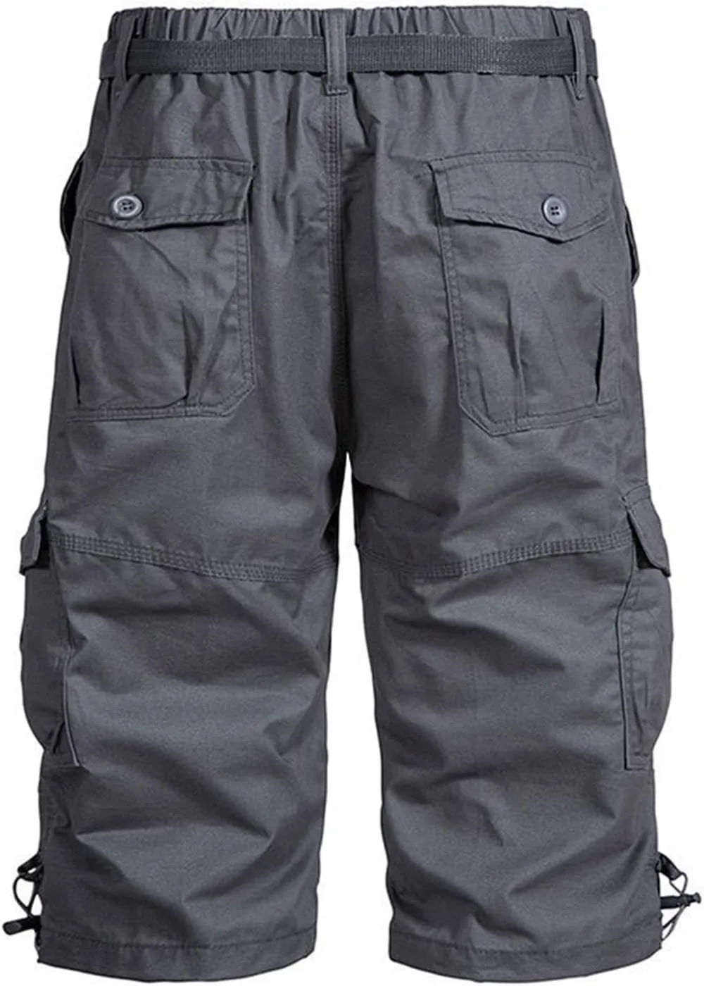 Men's Cargo Shorts Elastic Waist Belted Tactical Shorts Multi Pocket Short Summer Casual Short Work HikingShorts