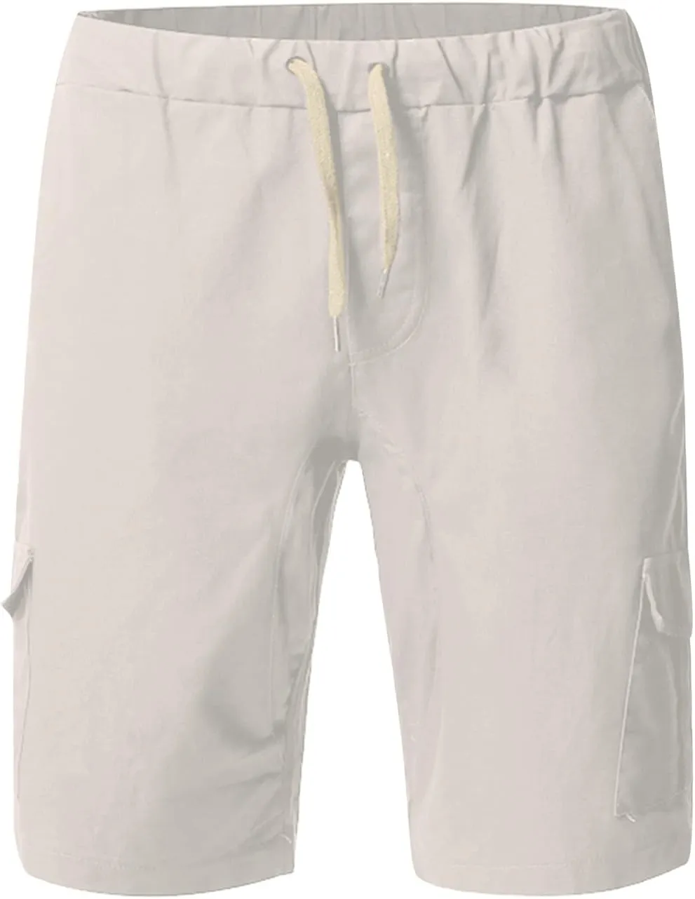 Men's Cargo Shorts Elastic Waist Drawstring Summer Casual Hiking Capri Shorts Cotton Outwork Athletic Shorts 2024
