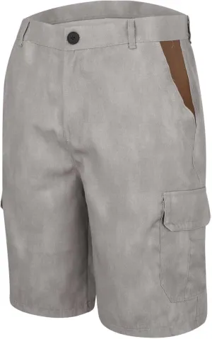 Men's Elastic Waistband Camo Cargo Shorts Relaxed Fit Summer Casual Hiking Workout Capri Shorts with Multi Pockets