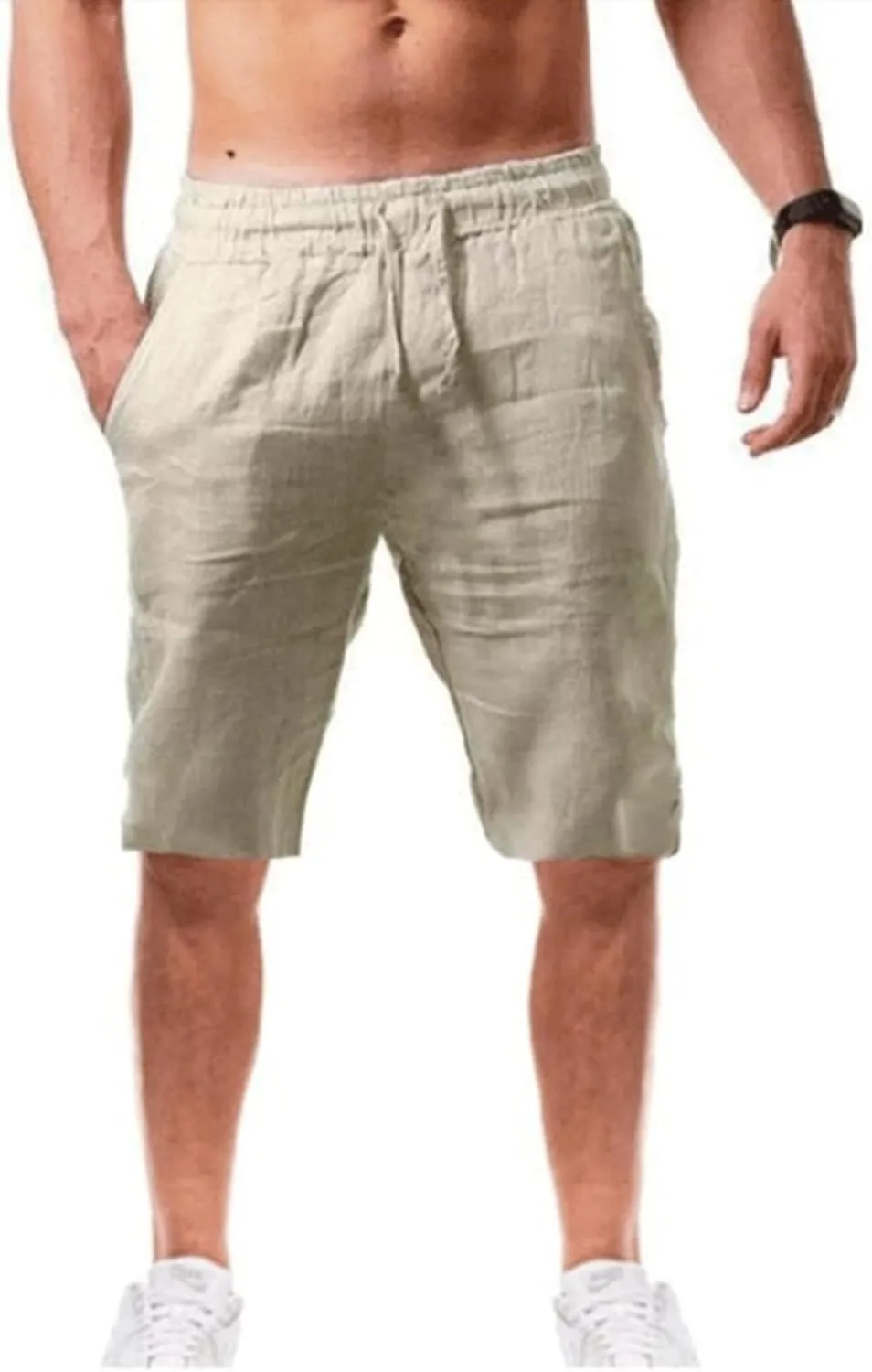 Mens Shorts Shorts Men's Solid Cotton Summer Fashionable Men's Pants Mens Clothes Mens 5 Inch Mesh Shorts Men Shorts