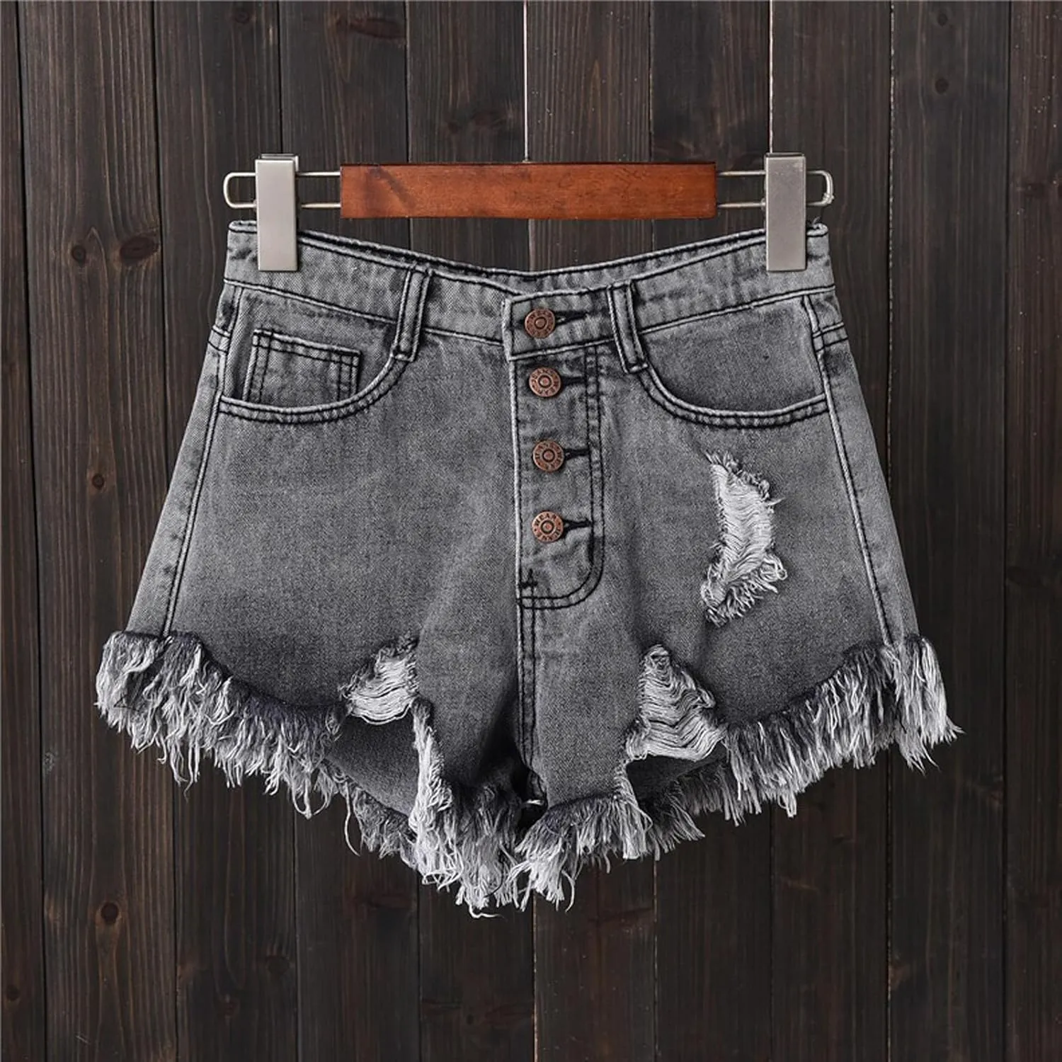 Womens High Waisted Jean Shorts Button Up Ripped Frayed Hem Jorts Shorts with Pockets Summer Dance Sexy Hot Y2K Short