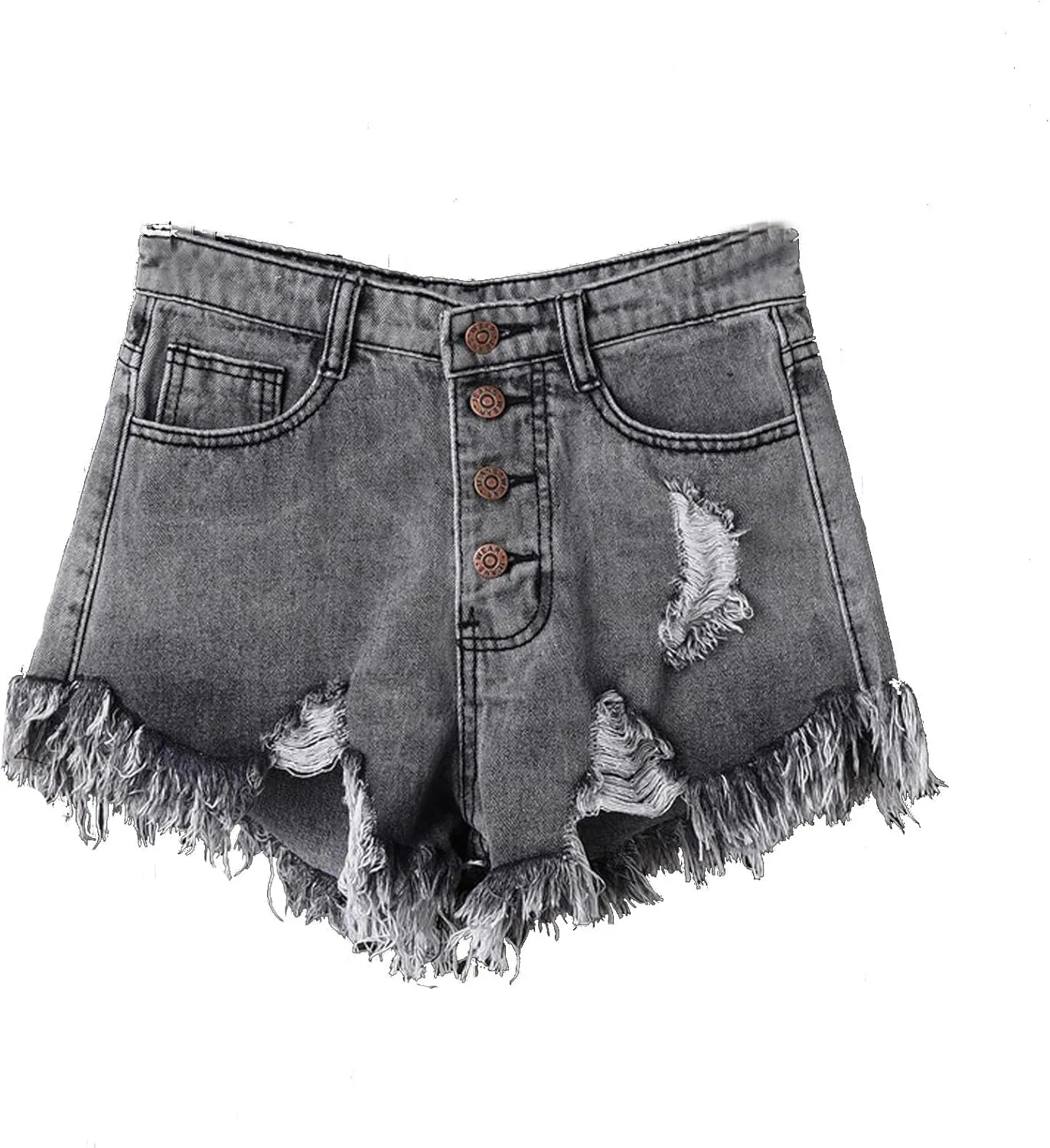 Womens High Waisted Jean Shorts Button Up Ripped Frayed Hem Jorts Shorts with Pockets Summer Dance Sexy Hot Y2K Short