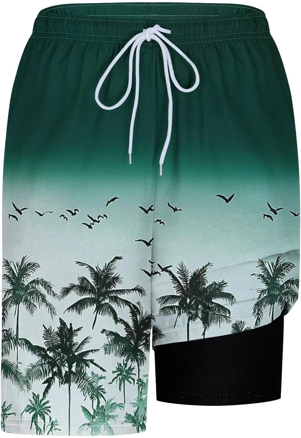 Xiaojmake Men Swim Trunks 7 Inch Quick Dry Swimming Shorts 2 in 1 Beach Swimwear Bathing Suits with Liner and Zipper Pockets