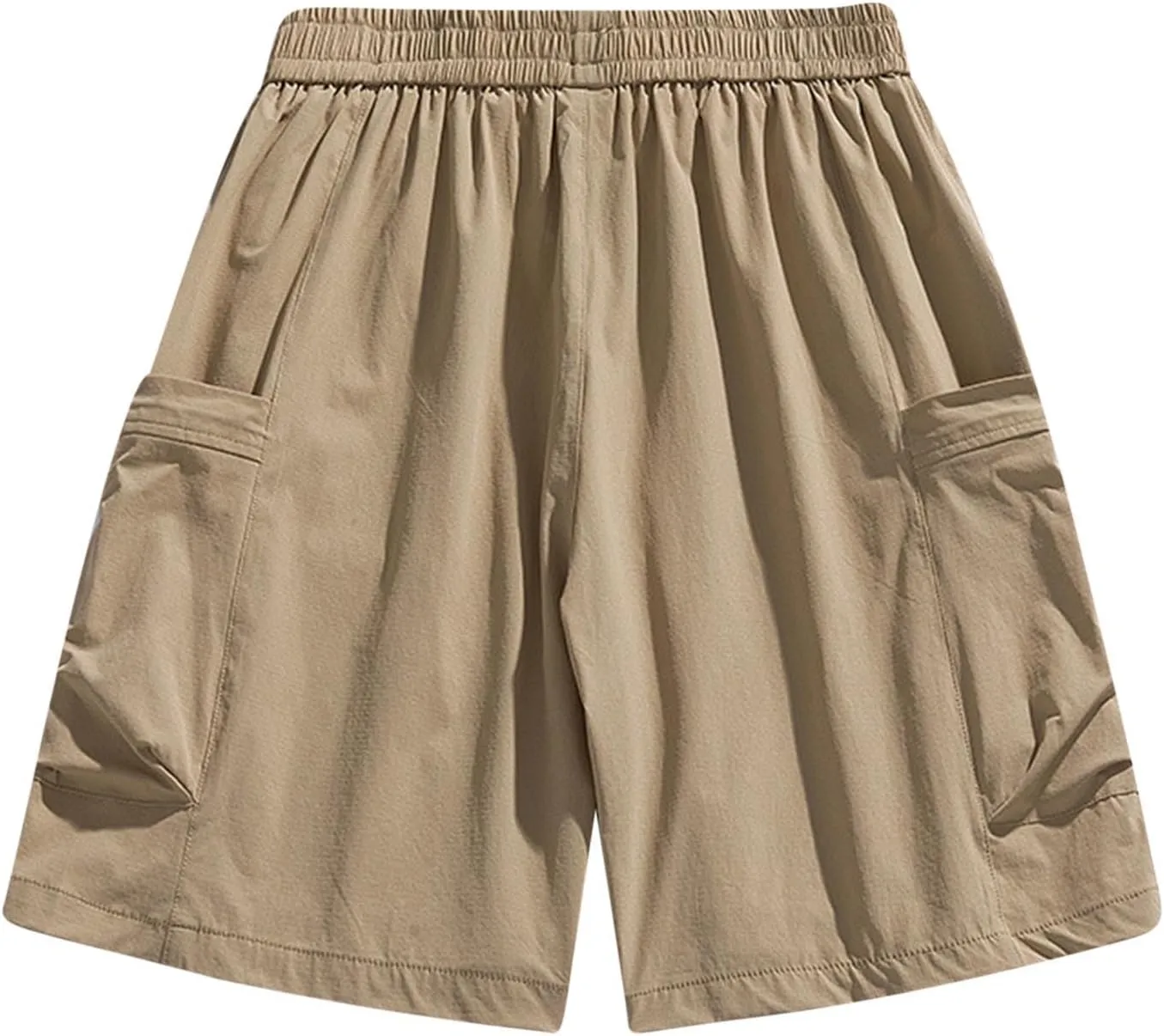 Xiaojmake Men's 7 Inch Hiking Cargo Shorts Elastic Waist Nylon Quick Dry Water Resistant Camping Vacation Trekking Short