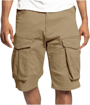 Xiaojmake Mens Cargo Short Twill Cotton Relaxed Fit Running Hiking Shorts Casual Elastic Waist Bermuda Shorts with Pockets