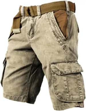 Xiaojmake Mens Cargo Shorts 2025 Elastic Waist Summer Casual Cotton Workout Short Loose Fit Twill Chino Shorts with Pocket