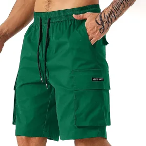 Xiaojmake Mens Cargo Shorts Elastic Waist Running Hiking Bermuda Short Knee Length Cotton Outdoor Lightweight Work Shorts