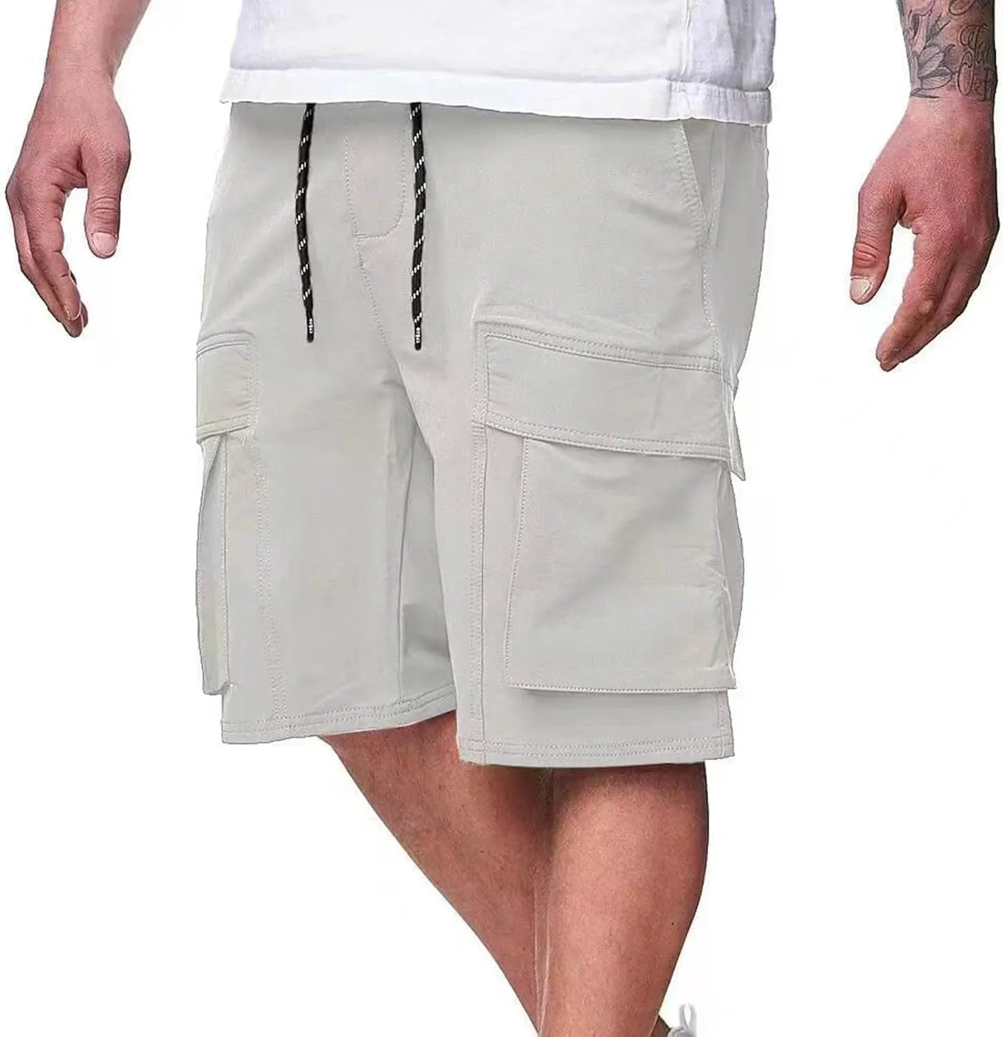 Xiaojmake Men's Comfort Flex Waist Cargo Short Cotton Extreme Performance Shorts Stretch Waist Hiking Work Short Outdoor
