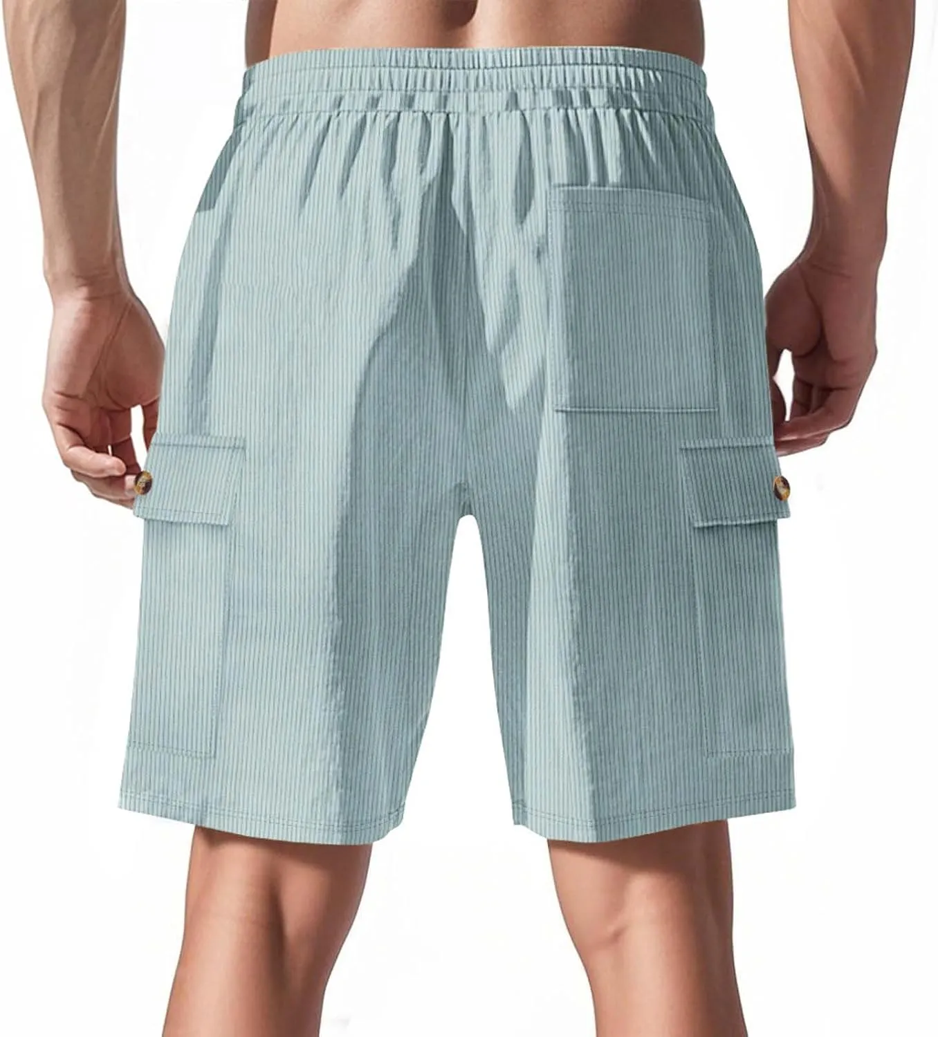 Xiaojmake Mens Corduroy Bermuda Short Running Breathable Summer Beach Shorts Elastic Waistband Drawstring Casual Cargo Short