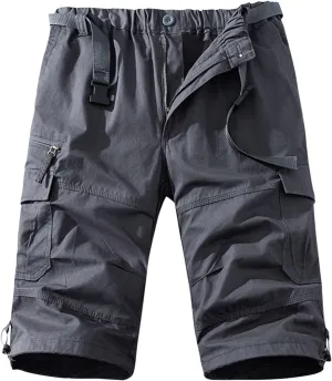 Xiaojmake Men's Military Cargo Short with Multi Pocket Outdoor Twill Cotton Workout Shorts Casual Loose Fit Dungarees Short