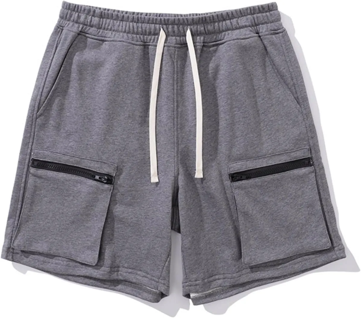 Xiaojmake Men's Workout Cargo Shorts with Zipper Pocket Summer Drawstring 7 Inch Performance Athletic Gym Hiking Work Shorts