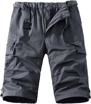Xiaojmake Workout Cargo Shorts for Men Heavyweight Outdoor Hiking Short Flat Front Regular Fit Work Carpenter Fishing Shorts