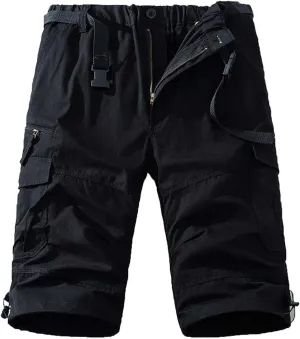 Xiaojmake Workout Cargo Shorts for Men Heavyweight Outdoor Hiking Short Flat Front Regular Fit Work Carpenter Fishing Shorts